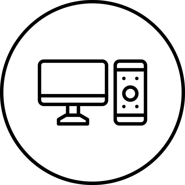 Ilustración de icono vectorial de computadora del conjunto de iconos de papelería de Office
