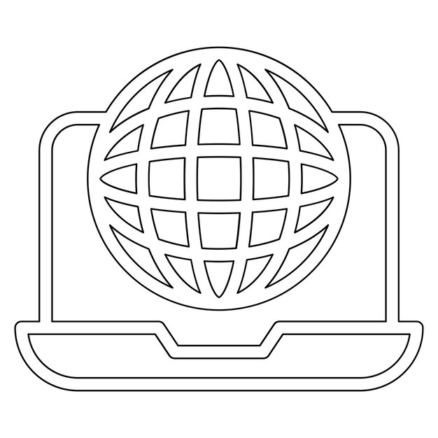 Ilustración del icono vectorial de la computadora portátil del conjunto de iconos de la diplomacia