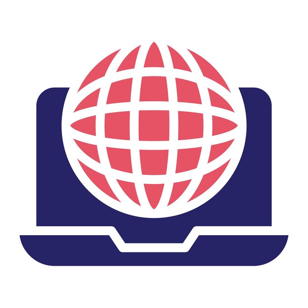 Ilustración del icono vectorial de la computadora portátil del conjunto de iconos de la diplomacia