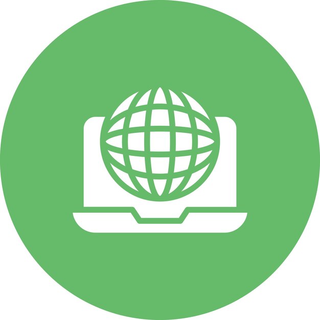 Ilustración del icono vectorial de la computadora portátil del conjunto de iconos de la diplomacia