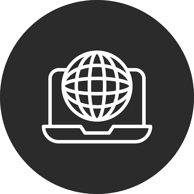 Ilustración del icono vectorial de la computadora portátil del conjunto de iconos de la diplomacia