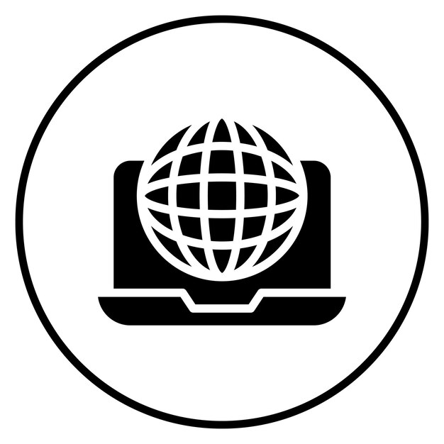 Ilustración del icono vectorial de la computadora portátil del conjunto de iconos de la diplomacia