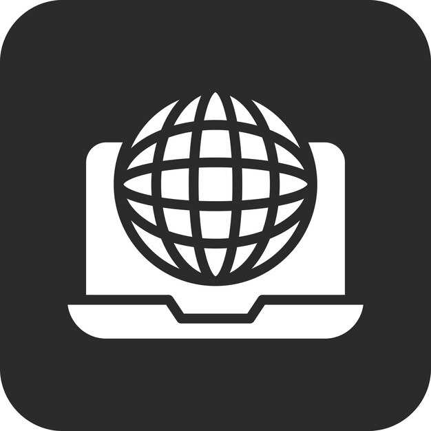 Ilustración del icono vectorial de la computadora portátil del conjunto de iconos de la diplomacia