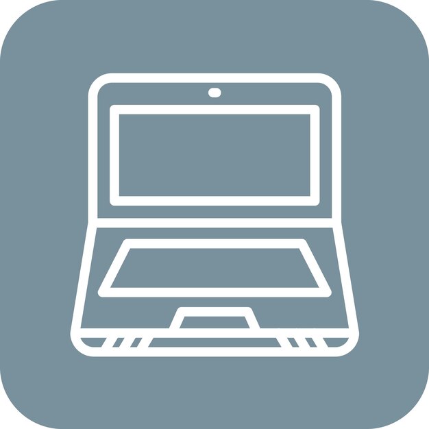 Ilustración del icono vectorial de la computadora portátil del conjunto de iconos de dispositivos electrónicos