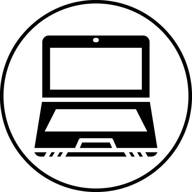 Ilustración del icono vectorial de la computadora portátil del conjunto de iconos de dispositivos electrónicos