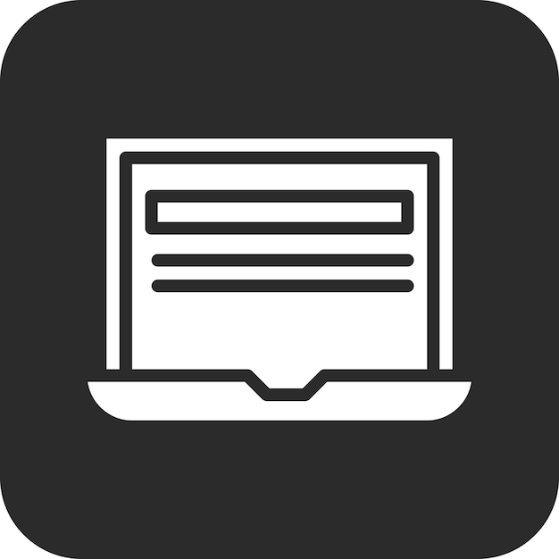 Ilustración del icono vectorial de la computadora portátil del conjunto de iconos de entretenimiento