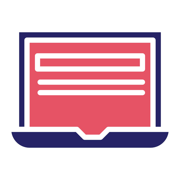 Ilustración del icono vectorial de la computadora portátil del conjunto de iconos de entretenimiento