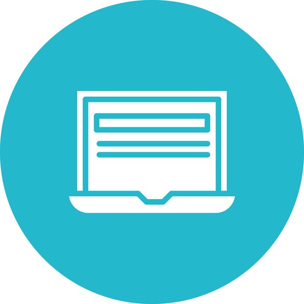 Ilustración del icono vectorial de la computadora portátil del conjunto de iconos de entretenimiento