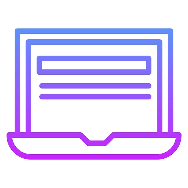 Ilustración del icono vectorial de la computadora portátil del conjunto de iconos de entretenimiento