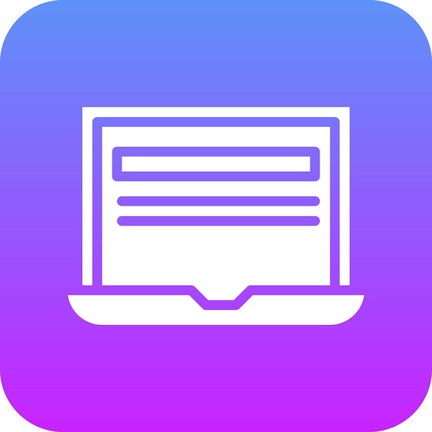 Ilustración del icono vectorial de la computadora portátil del conjunto de iconos de entretenimiento