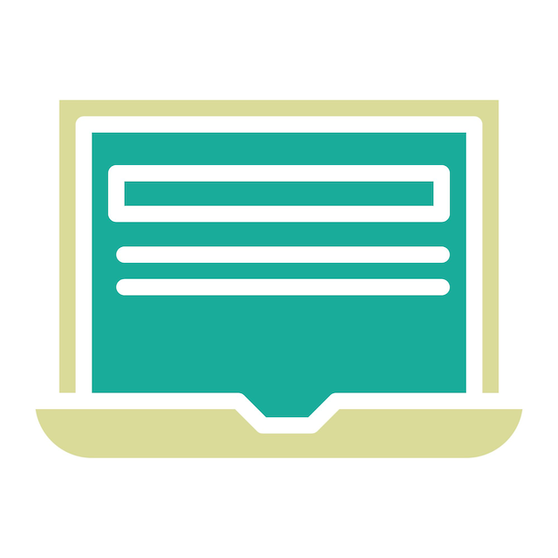 Ilustración del icono vectorial de la computadora portátil del conjunto de iconos de entretenimiento