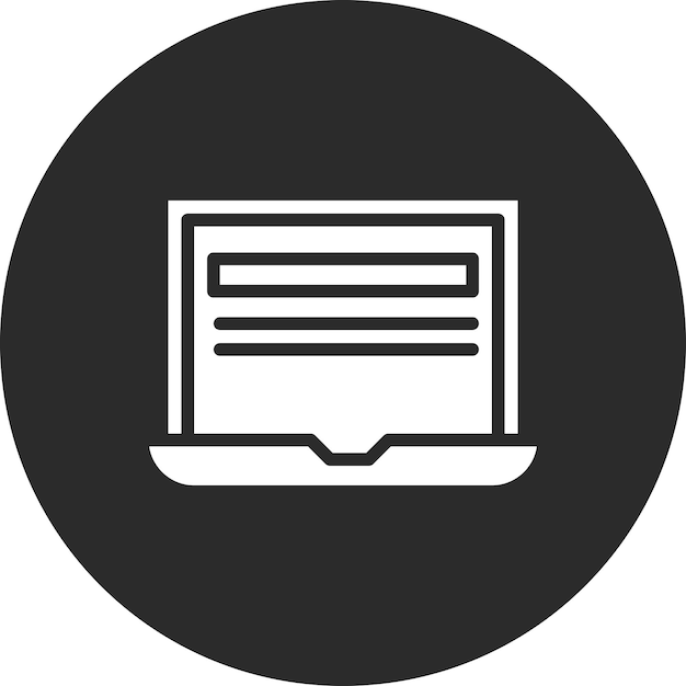 Ilustración del icono vectorial de la computadora portátil del conjunto de iconos de entretenimiento