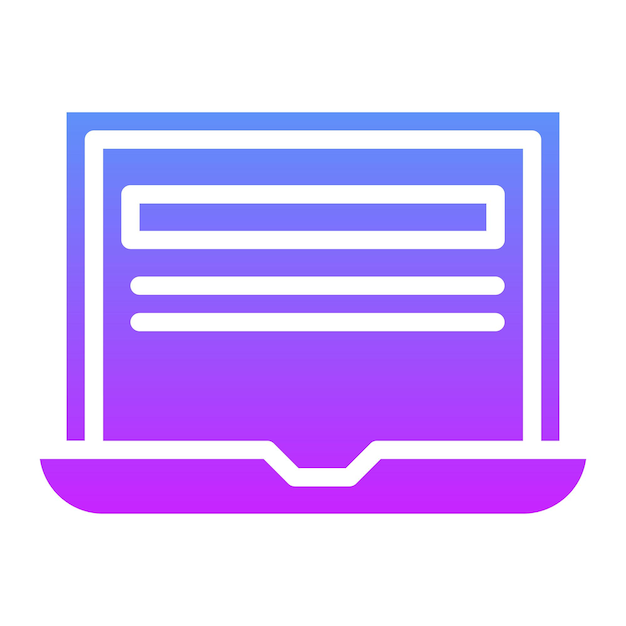 Ilustración del icono vectorial de la computadora portátil del conjunto de iconos de entretenimiento