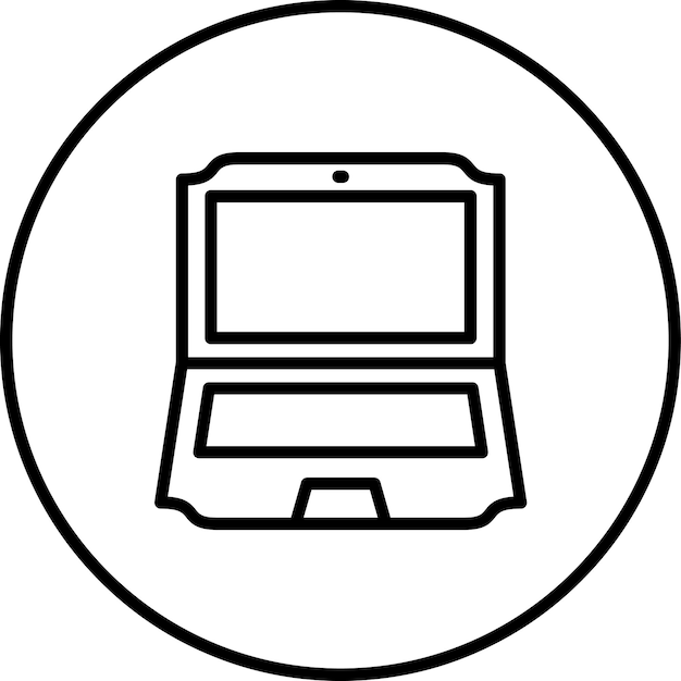 Ilustración del icono vectorial de la computadora portátil de la escuela de Back to School