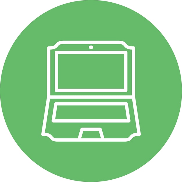 Ilustración del icono vectorial de la computadora portátil de la escuela de Back to School
