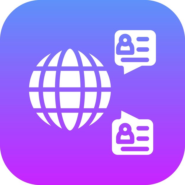 Ilustración del icono vectorial de comunicación global de Seo y el conjunto de iconos web