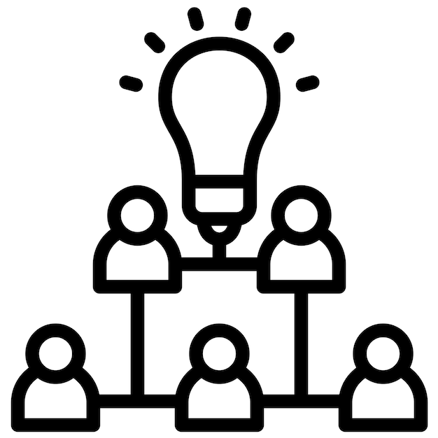 Ilustración del icono vectorial de la comunidad del conjunto de iconos de emprendimiento