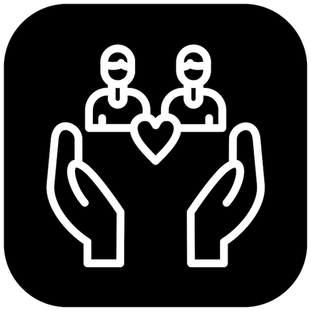 Ilustración del icono vectorial de la comunidad de cuidado del icono de quimioterapia
