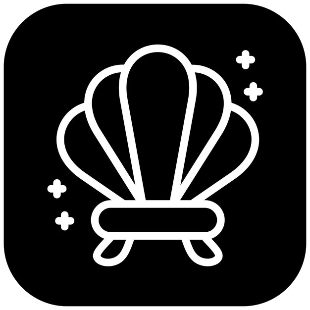Ilustración del icono vectorial de conchas marinas del conjunto de iconos de Coastline
