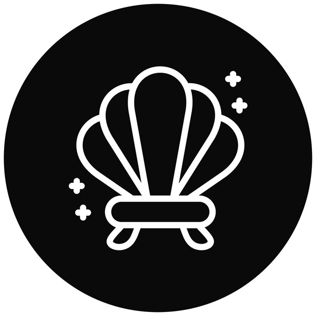 Ilustración del icono vectorial de conchas marinas del conjunto de iconos de Coastline