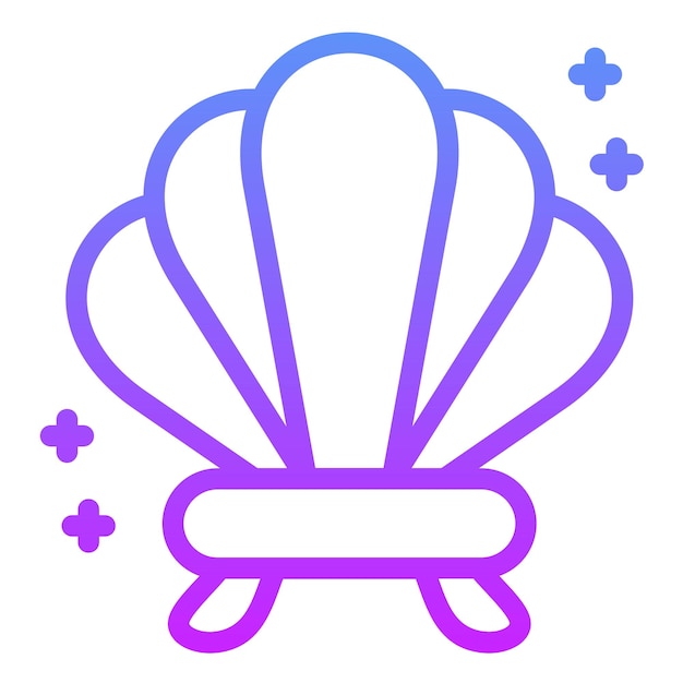 Ilustración del icono vectorial de conchas marinas del conjunto de iconos de Coastline
