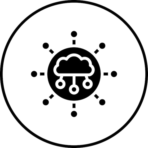 Ilustración del icono vectorial de conexión a la nube del conjunto de iconos de alojamiento web