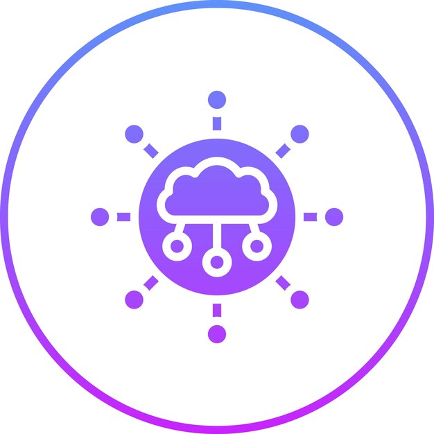 Ilustración del icono vectorial de conexión a la nube del conjunto de iconos de alojamiento web