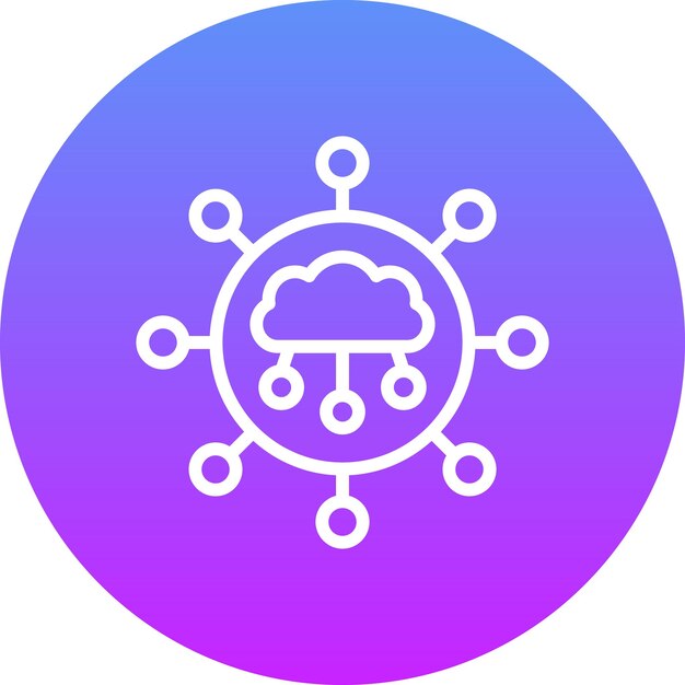 Ilustración del icono vectorial de conexión a la nube del conjunto de iconos de alojamiento web