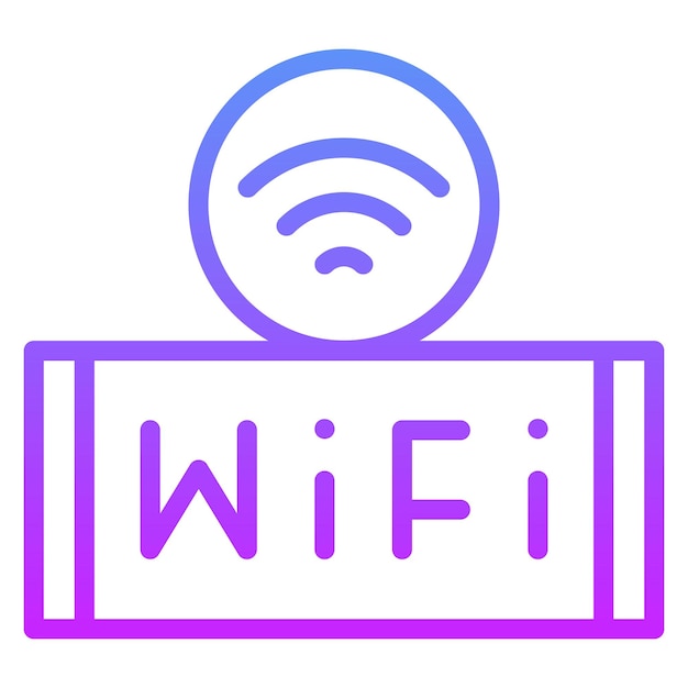Ilustración del icono vectorial de conexión Wi-Fi del conjunto de iconos de gestión de hoteles