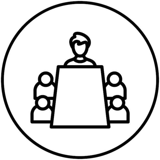 Ilustración del icono vectorial de la conferencia del conjunto de iconos de capacitación empresarial