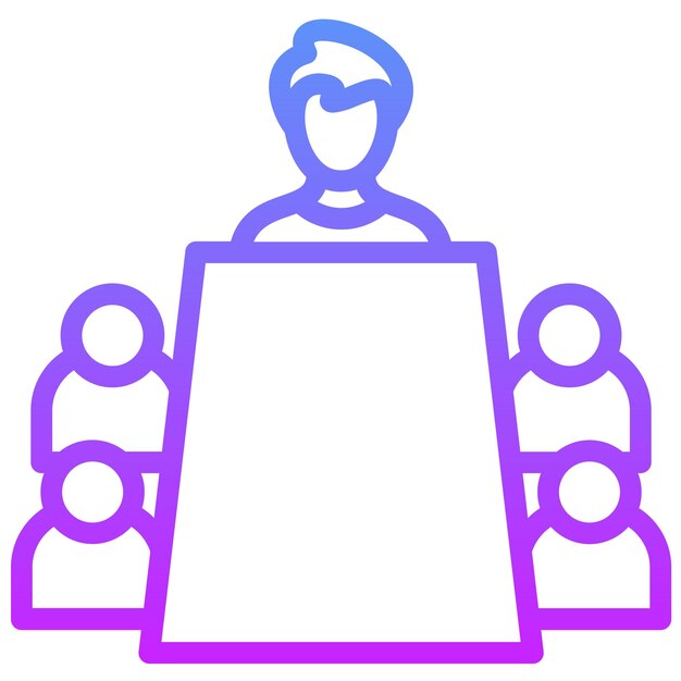 Ilustración del icono vectorial de la conferencia del conjunto de iconos de capacitación empresarial