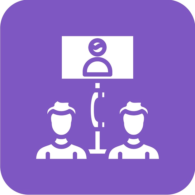 Ilustración del icono vectorial de la conferencia del conjunto de iconos de comunicaciones