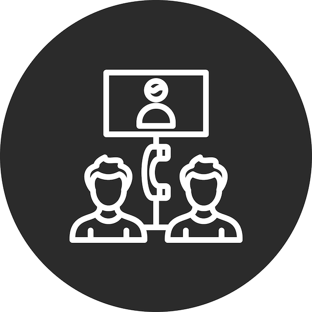 Ilustración del icono vectorial de la conferencia del conjunto de iconos de comunicaciones