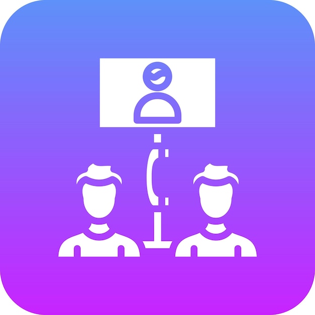 Ilustración del icono vectorial de la conferencia del conjunto de iconos de comunicaciones