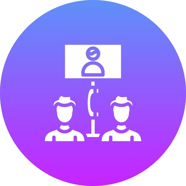 Ilustración del icono vectorial de la conferencia del conjunto de iconos de comunicaciones