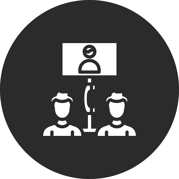 Ilustración del icono vectorial de la conferencia del conjunto de iconos de comunicaciones