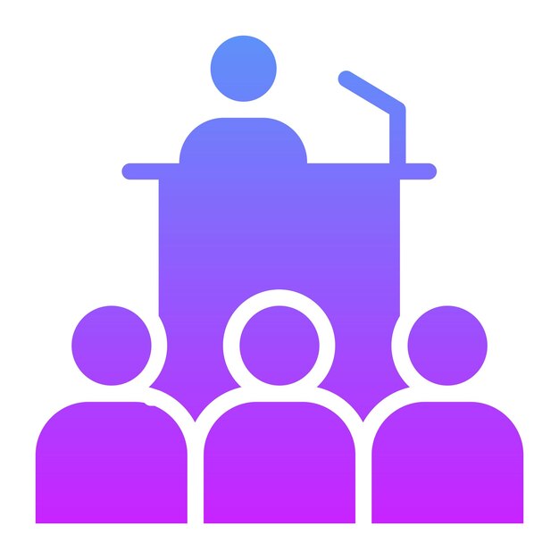 Ilustración del icono vectorial de la conferencia del conjunto de iconos de la diplomacia