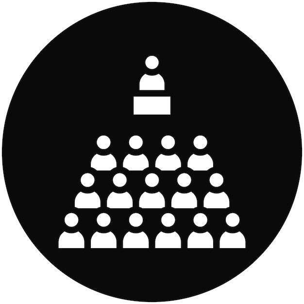 Ilustración del icono vectorial de la conferencia del conjunto de iconos de la economía empresarial