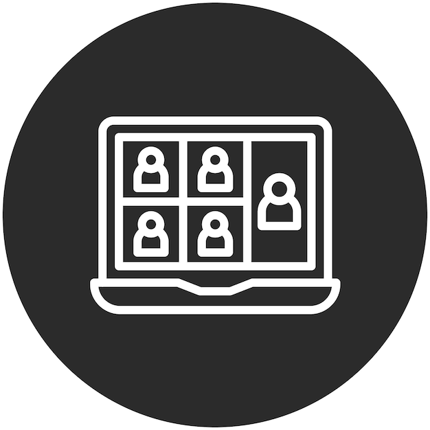 Ilustración del icono vectorial de la conferencia del conjunto de iconos de educación en línea