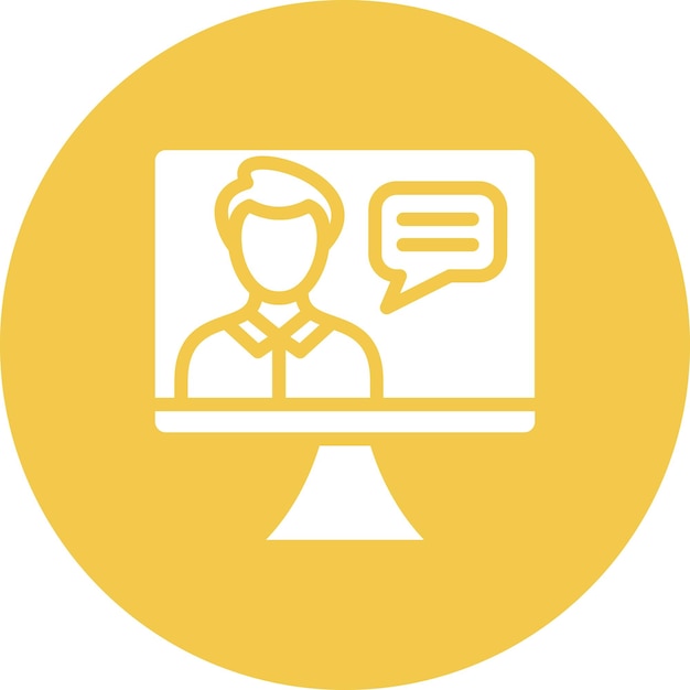 Ilustración del icono vectorial de la conferencia en línea del conjunto de iconos de aprendizaje