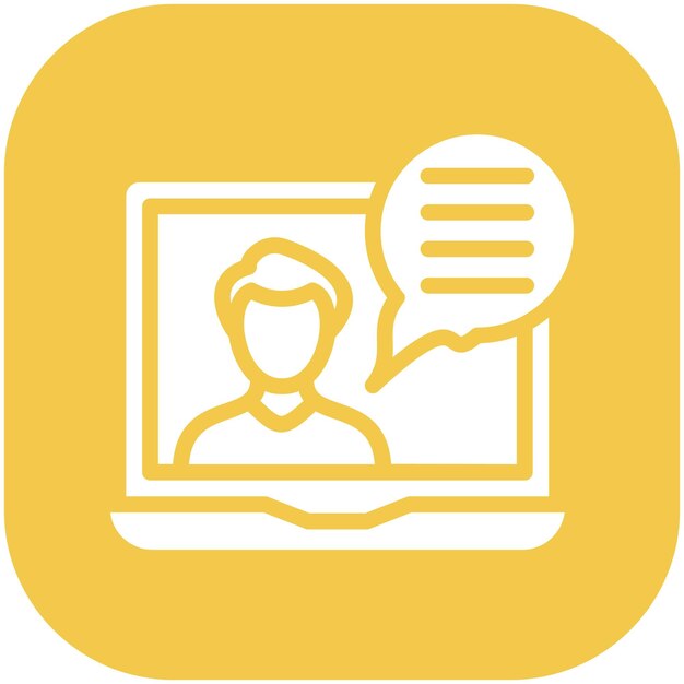 Ilustración del icono vectorial de la conferencia en línea del conjunto de iconos de la educación en línea