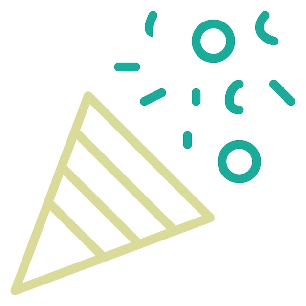 Ilustración de icono vectorial de confeti del conjunto de iconos del Año Nuevo