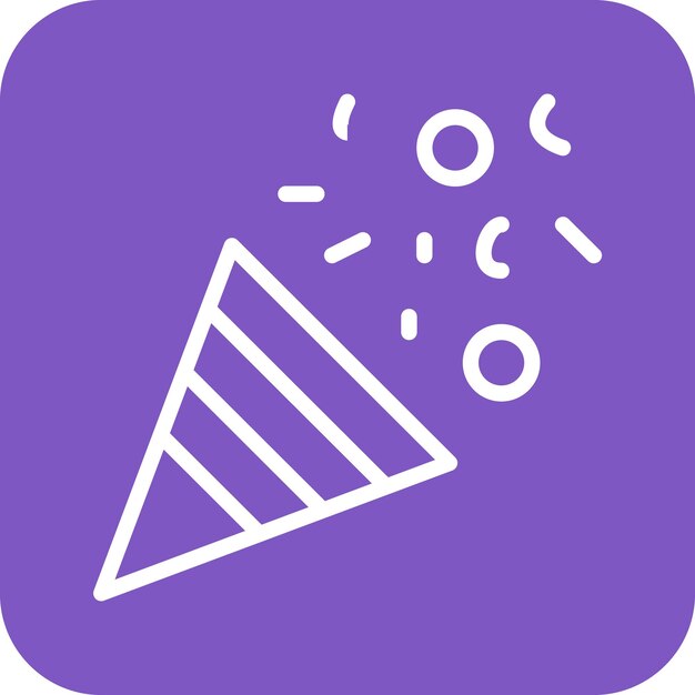 Ilustración de icono vectorial de confeti del conjunto de iconos del Año Nuevo