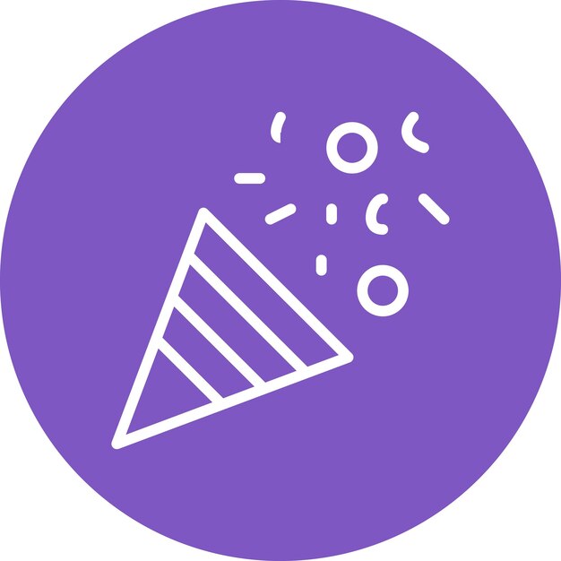 Ilustración de icono vectorial de confeti del conjunto de iconos del Año Nuevo