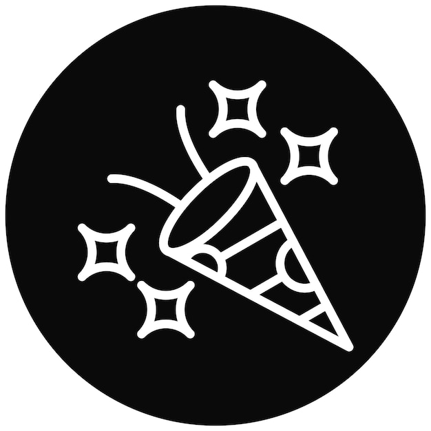 Ilustración del icono vectorial de confeti del conjunto de iconos de Fiestas y Celebraciones