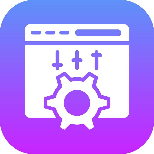 Ilustración del icono vectorial de la configuración de la computadora del conjunto de iconos de marketing web