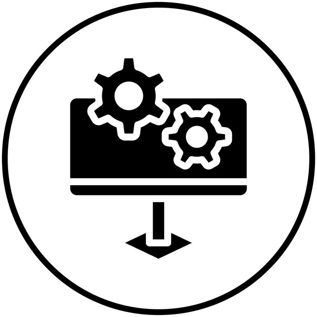 Ilustración del icono vectorial de configuración del conjunto de iconos de marketing de OnGSCE