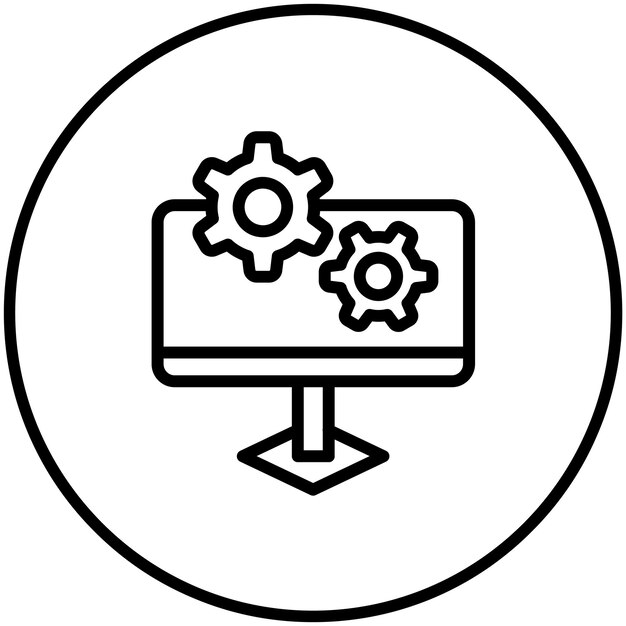 Ilustración del icono vectorial de configuración del conjunto de iconos de marketing de OnLSCE