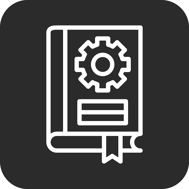 Ilustración del icono vectorial de la configuración del libro del conjunto de iconos de la biblioteca