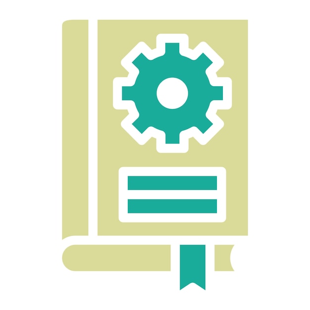Ilustración del icono vectorial de la configuración del libro del conjunto de iconos de la biblioteca